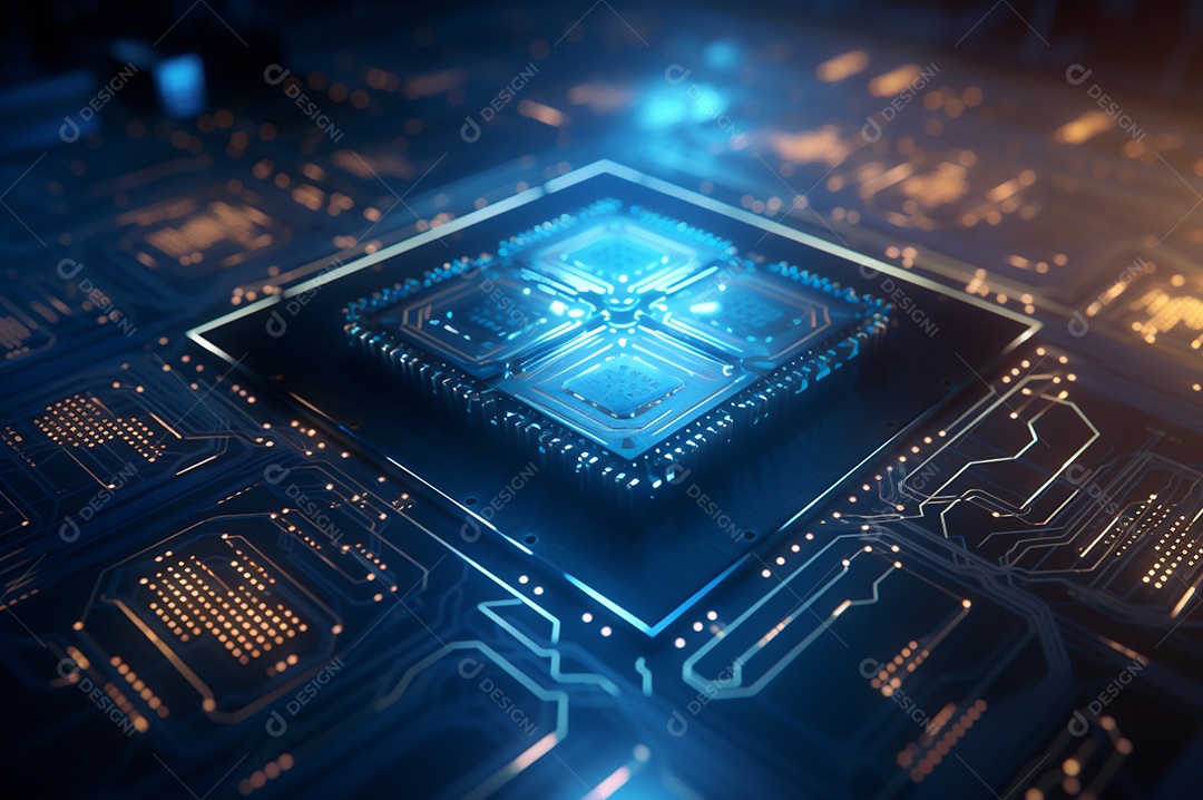 Segurança avançada da rede do conceito da unidade de processamento central da CPU.