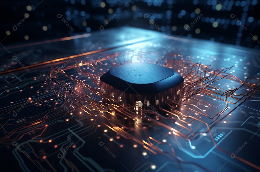 Segurança avançada da rede do conceito da unidade de processamento central da CPU.