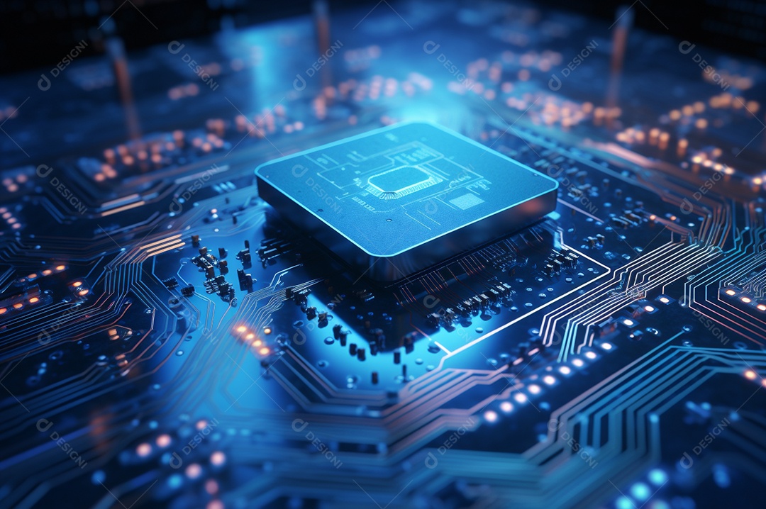 Segurança avançada da rede do conceito da unidade de processamento central da CPU.