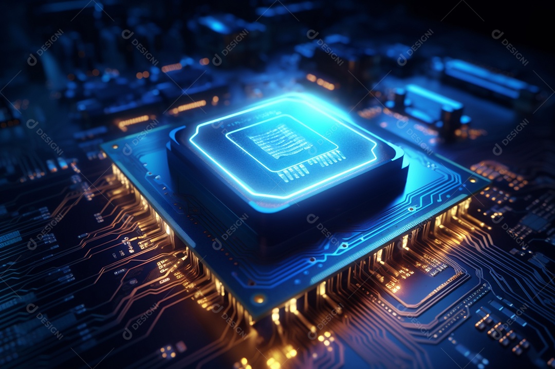 Segurança avançada da rede do conceito da unidade de processamento central da CPU.