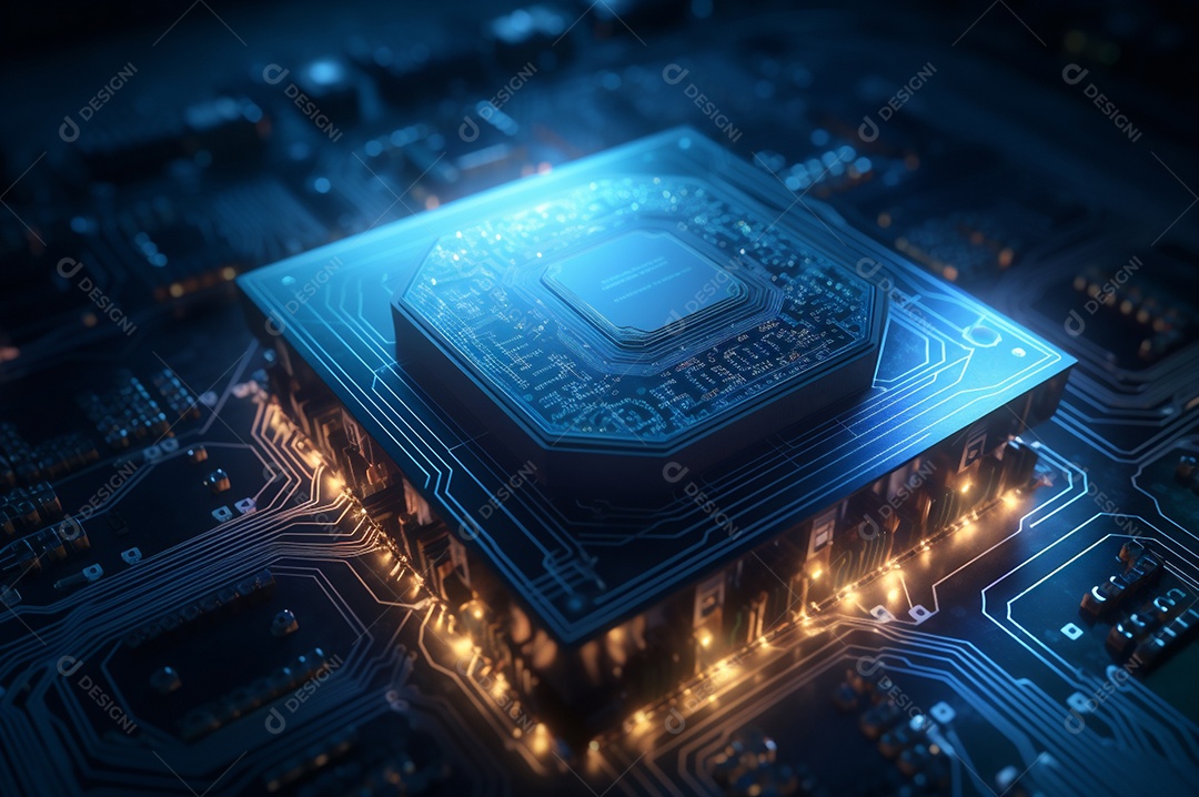 Segurança avançada da rede do conceito da unidade de processamento central da CPU.