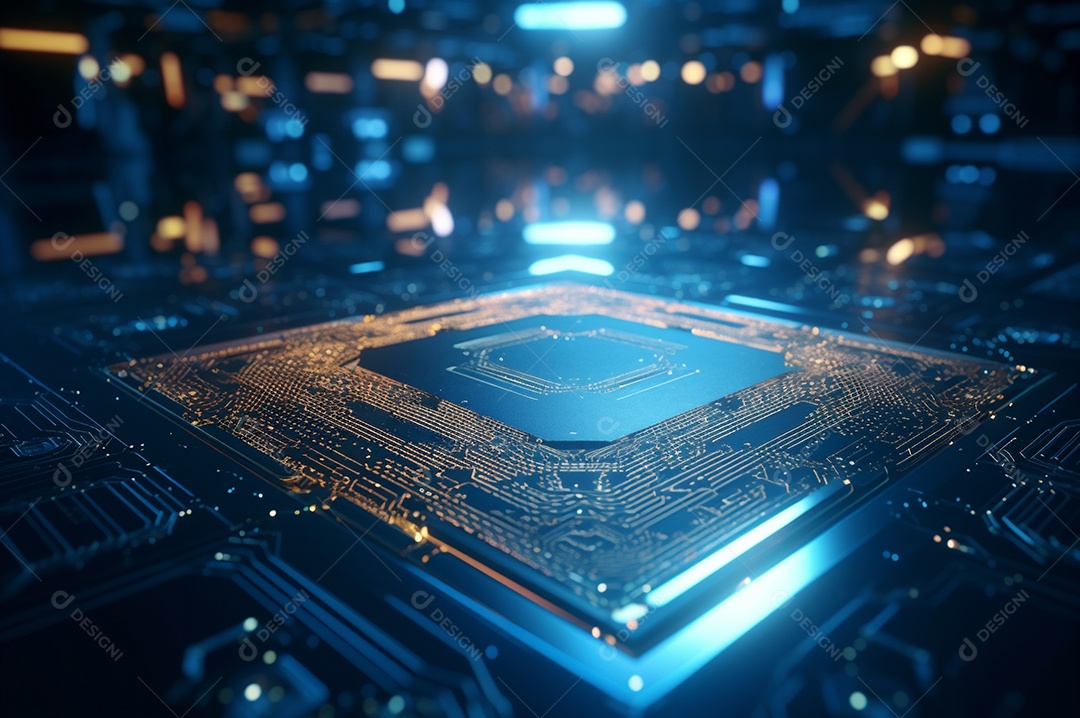 Segurança avançada da rede do conceito da unidade de processamento central da CPU.