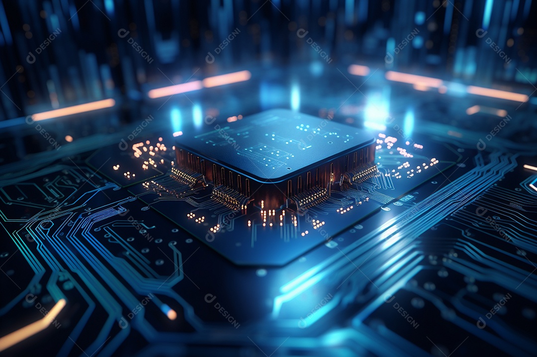 Segurança avançada da rede do conceito da unidade de processamento central da CPU.