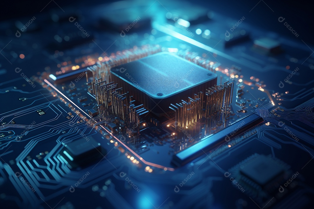 Segurança avançada da rede do conceito da unidade de processamento central da CPU.