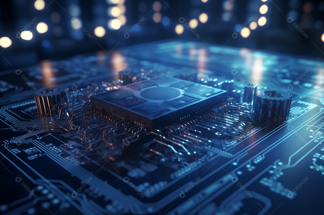 Segurança avançada da rede do conceito da unidade de processamento central da CPU.