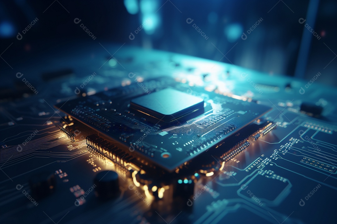 Segurança avançada da rede do conceito da unidade de processamento central da CPU.