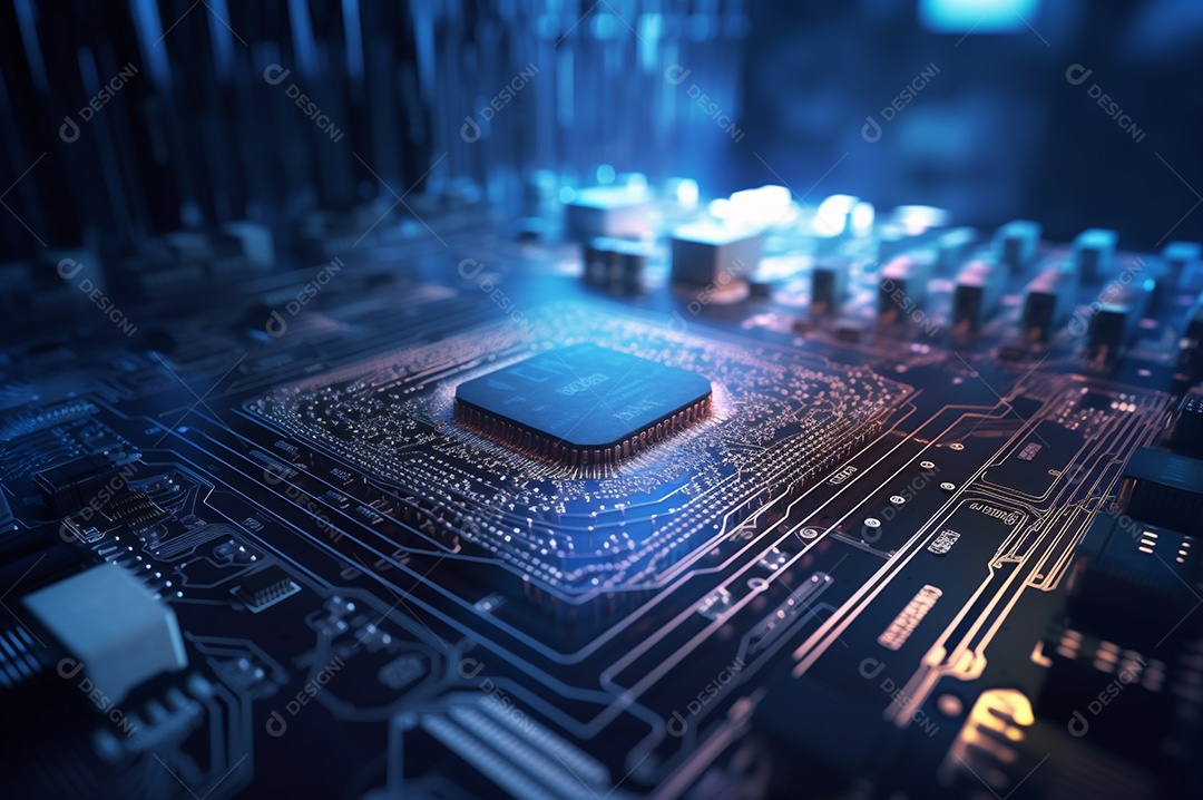 Segurança avançada da rede do conceito da unidade de processamento central da CPU.