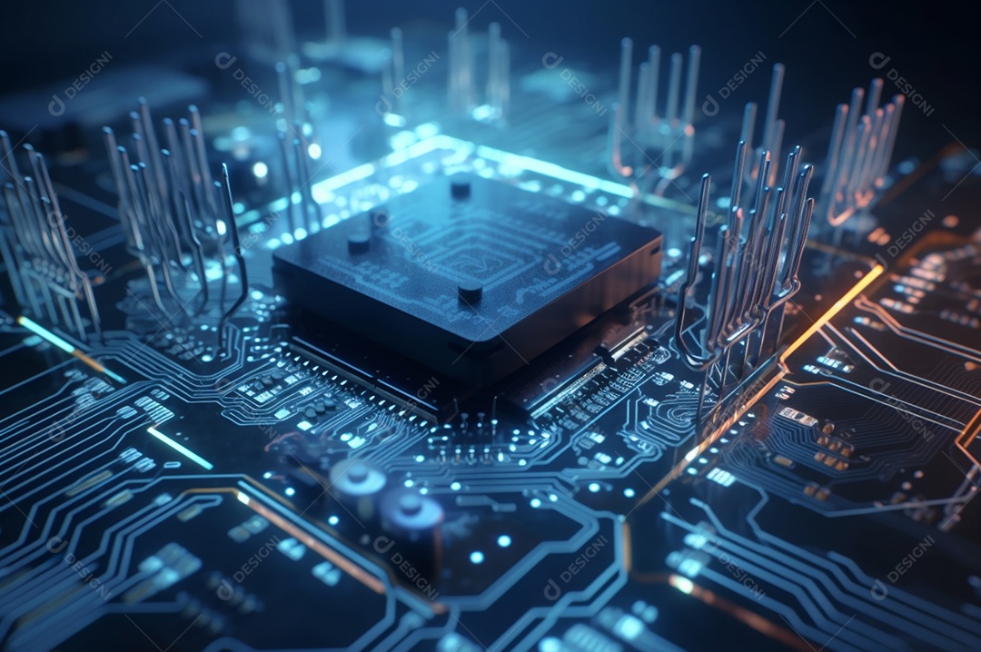 Segurança avançada da rede do conceito da unidade de processamento central da CPU.