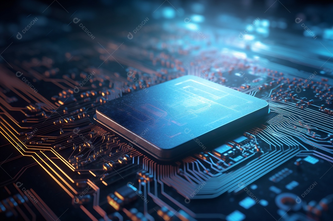 Segurança avançada da rede do conceito da unidade de processamento central da CPU.