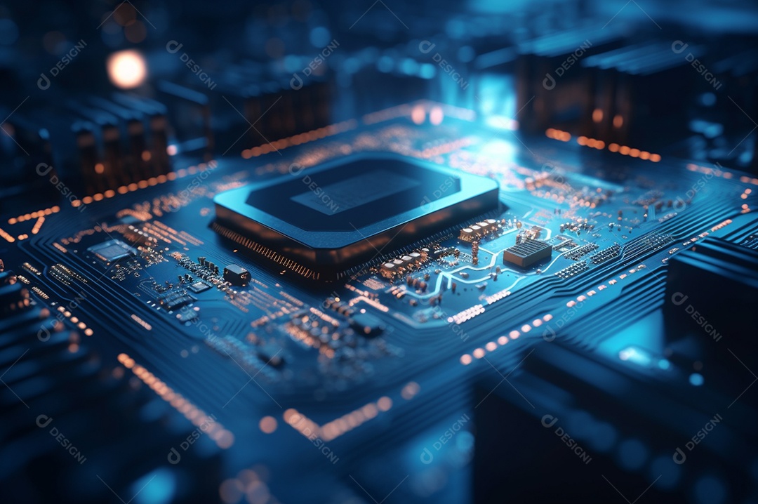 Segurança avançada da rede do conceito da unidade de processamento central da CPU.