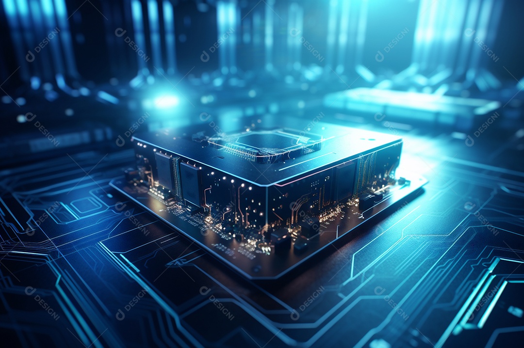 Segurança avançada da rede do conceito da unidade de processamento central da CPU.