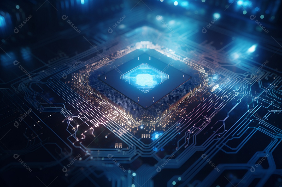 Segurança avançada da rede do conceito da unidade de processamento central da CPU.