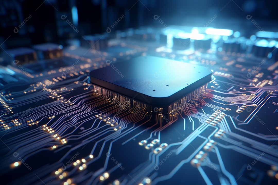 Segurança avançada da rede do conceito da unidade de processamento central da CPU.