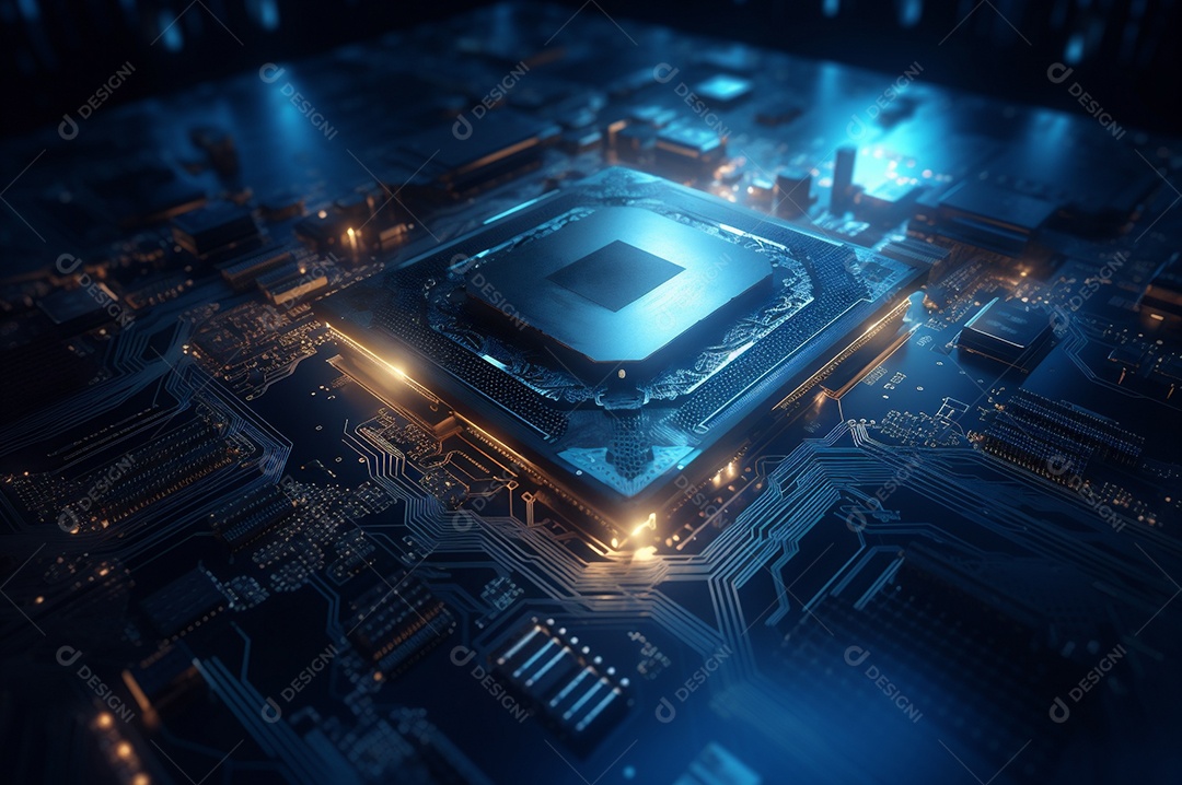 Segurança avançada da rede do conceito da unidade de processamento central da CPU.