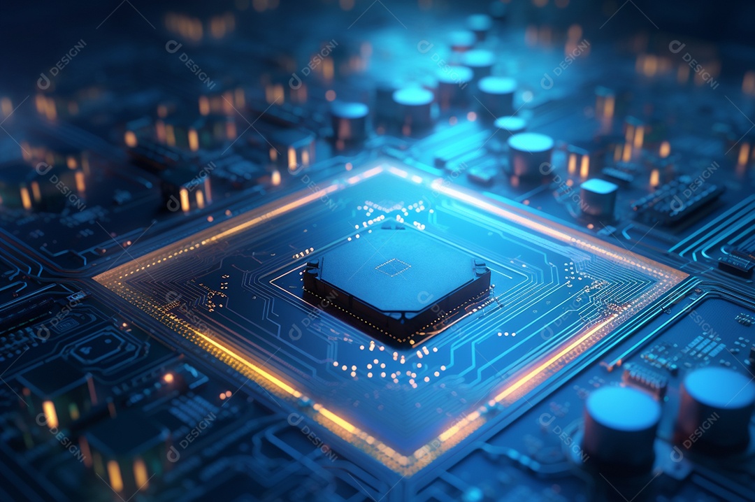 Segurança avançada da rede do conceito da unidade de processamento central da CPU.