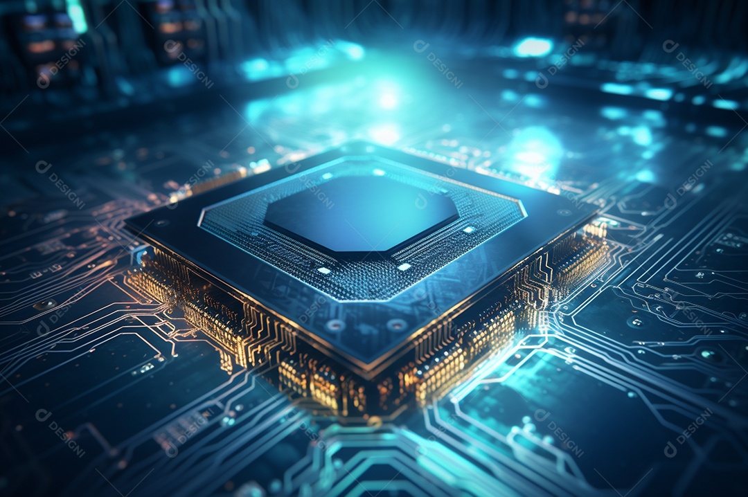 Segurança avançada da rede do conceito da unidade de processamento central da CPU.