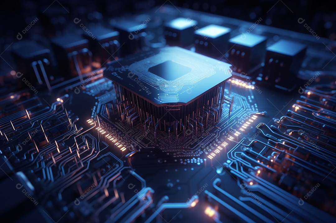 Segurança avançada da rede do conceito da unidade de processamento central da CPU.