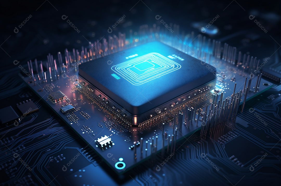 Segurança avançada da rede do conceito da unidade de processamento central da CPU.