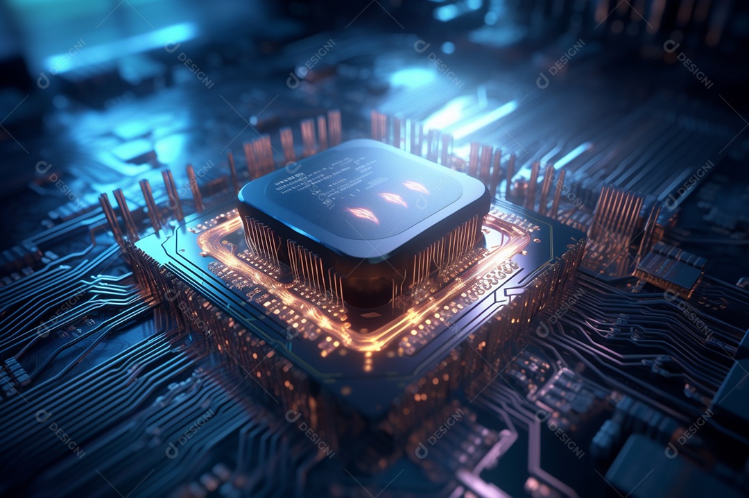 Segurança avançada da rede do conceito da unidade de processamento central da CPU.