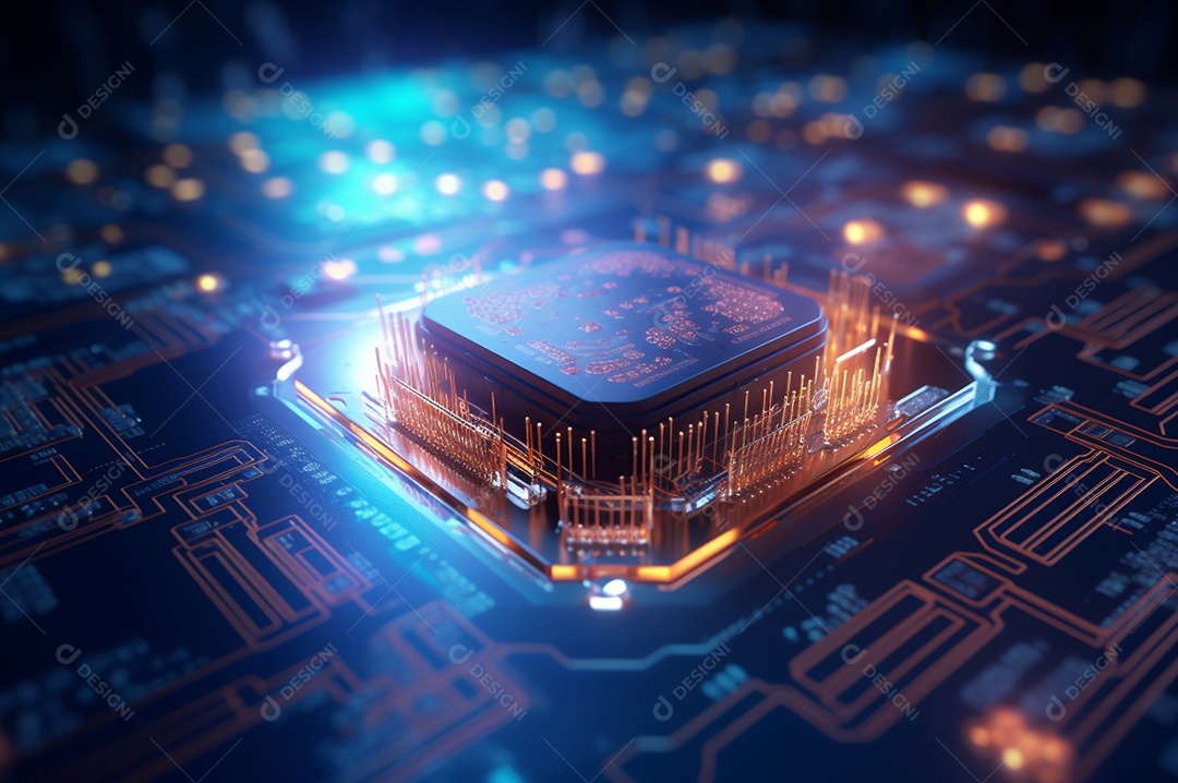 Segurança avançada da rede do conceito da unidade de processamento central da CPU.