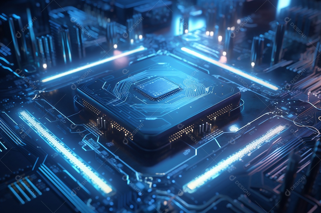 Segurança avançada da rede do conceito da unidade de processamento central da CPU.