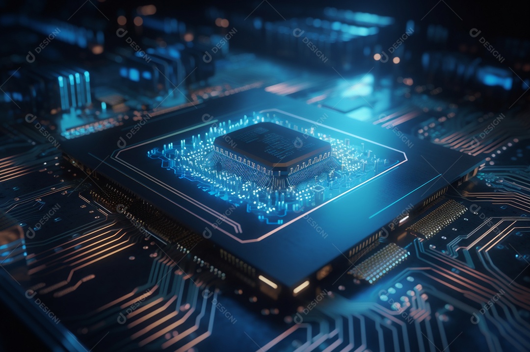 Segurança avançada da rede do conceito da unidade de processamento central da CPU.