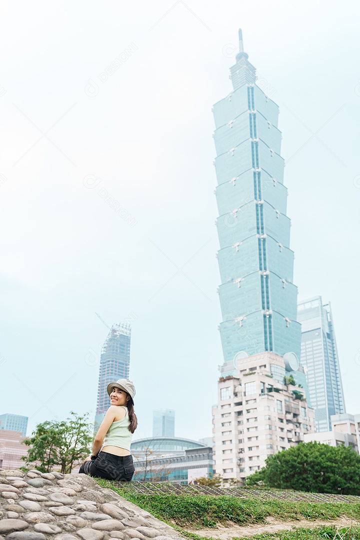 Mulher viajante, visitando Taiwan