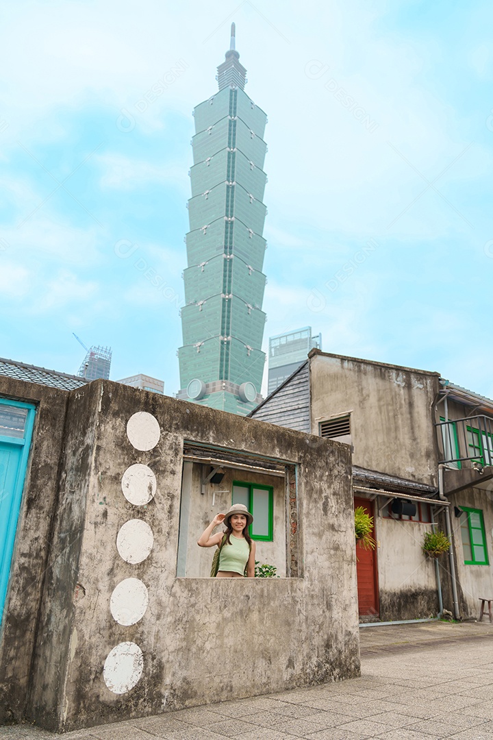 Mulher viajante, visitando Taiwan