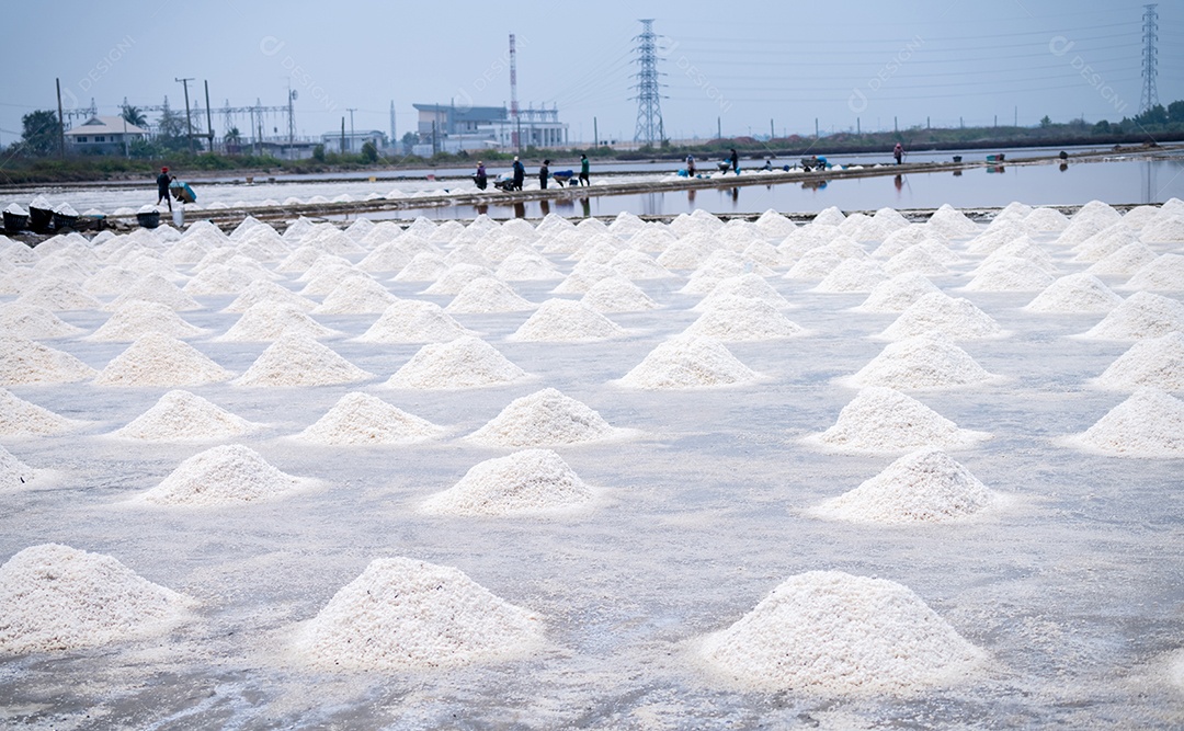 Fazenda de sal marinho na Tailândia