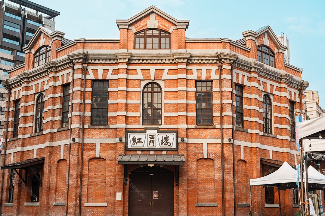 Red House ou antigo teatro em Ximen, cidade de Taipei. marcos e atrações populares.