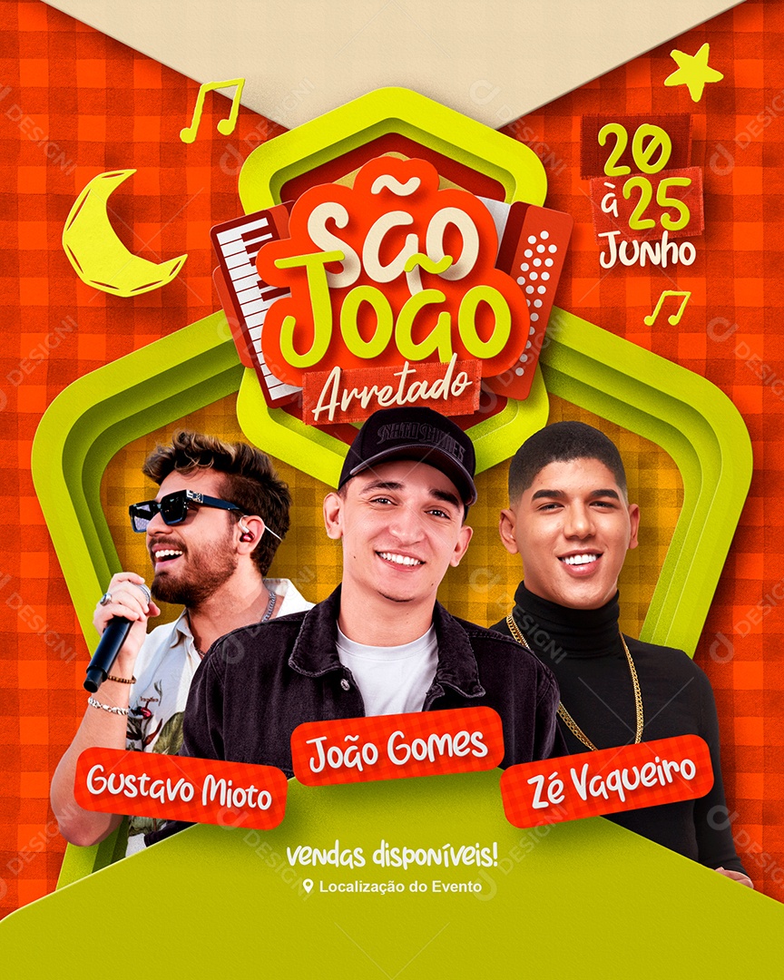 Social Media São João Arretado Sertanejo PSD Editavel