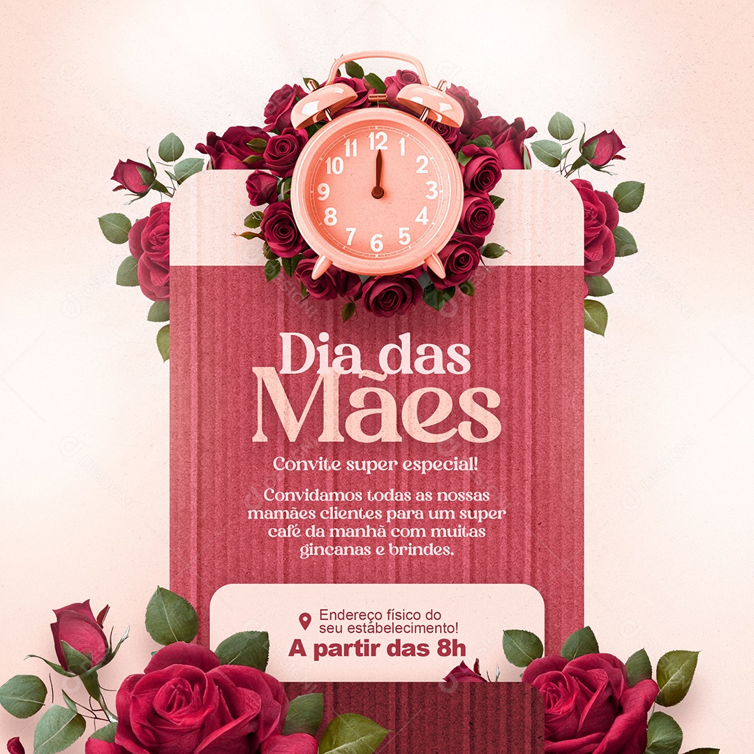 Social Media Dia Das Mães Convite Super Especial PSD Editável