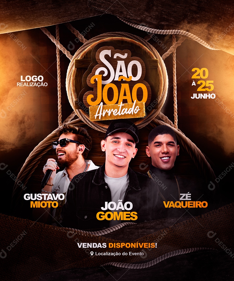 Social Media São João Arretado Sertanejo PSD Editavel