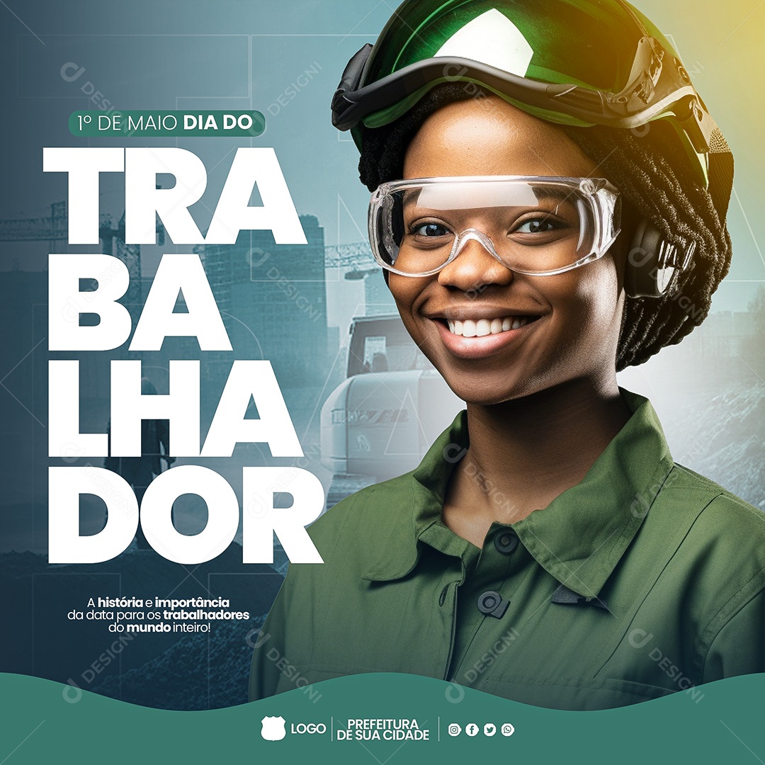 Social Media Dia Do Trabalhador 1 De Maio PSD Editavel