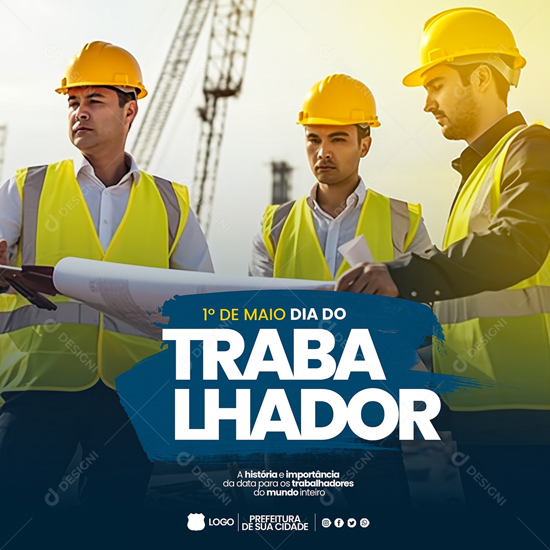 Social Media Dia Do Trabalhador 1 De Maio PSD Editavel