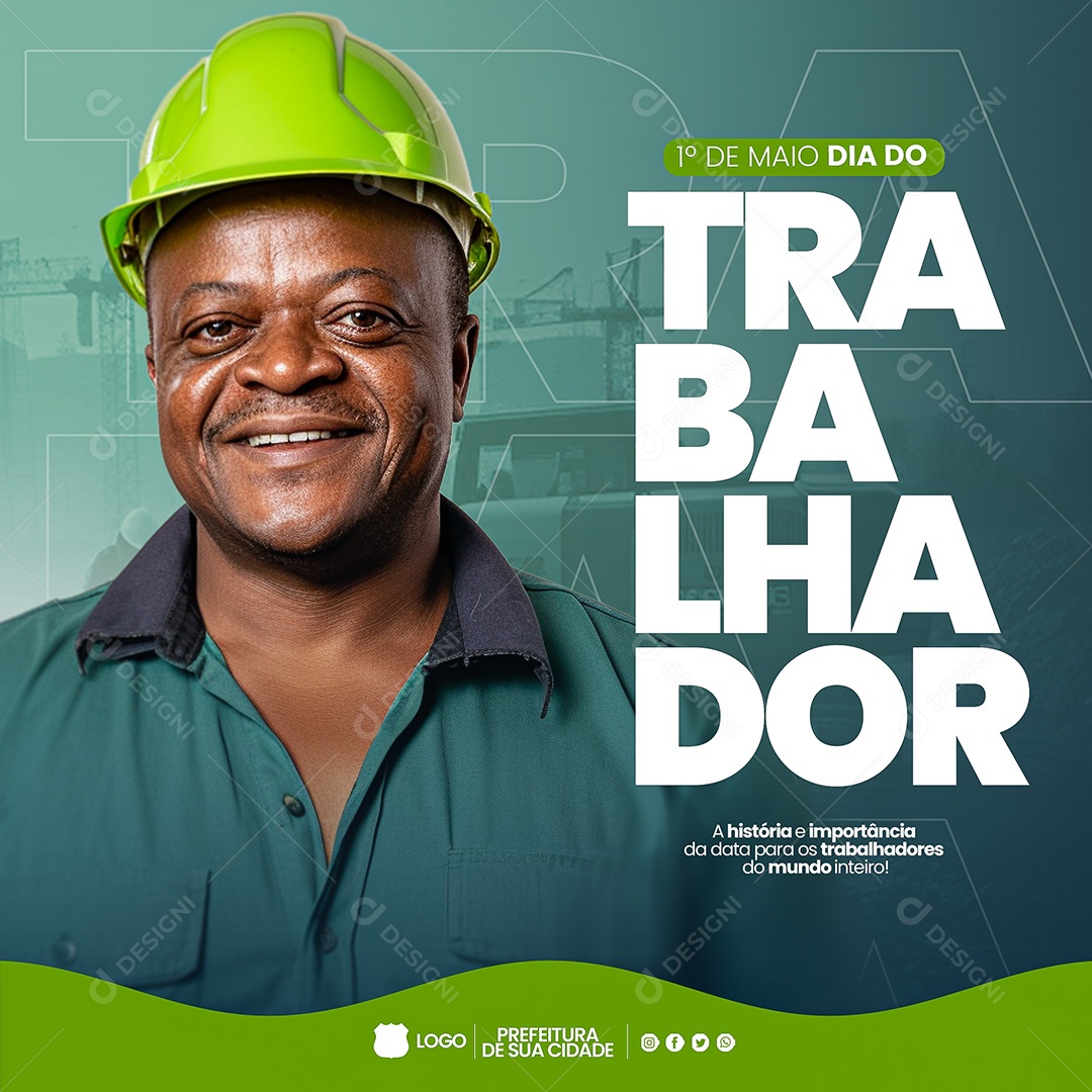 Social Media Dia Do Trabalhador Data Para OS Trabalhadores PSD Editavel
