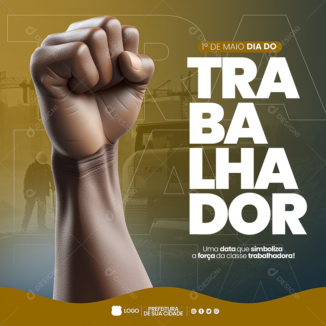 Social Media 1 De Maio Dia Do Trabalhador PSD Editavel