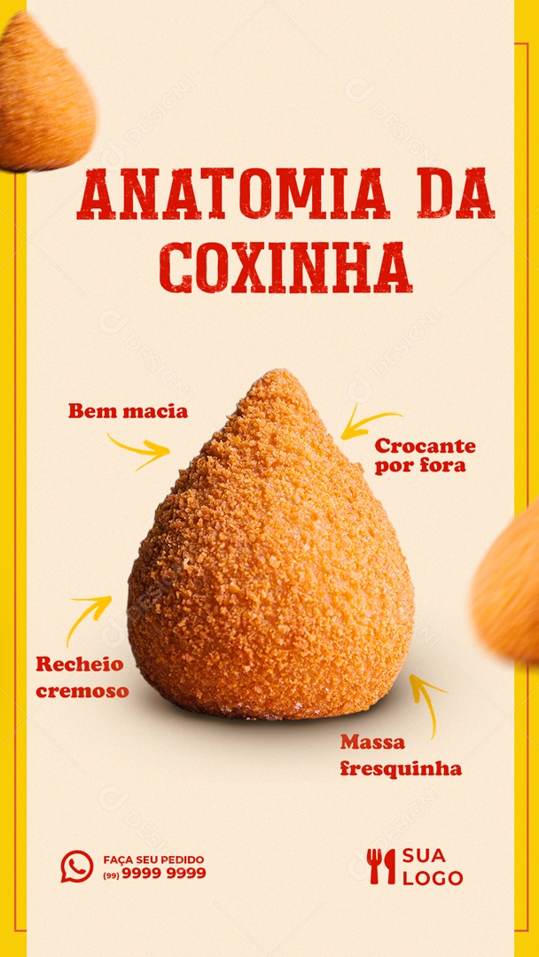 Social Media Story Lanchonete Anatomia Da Coxinha PSD Editavel