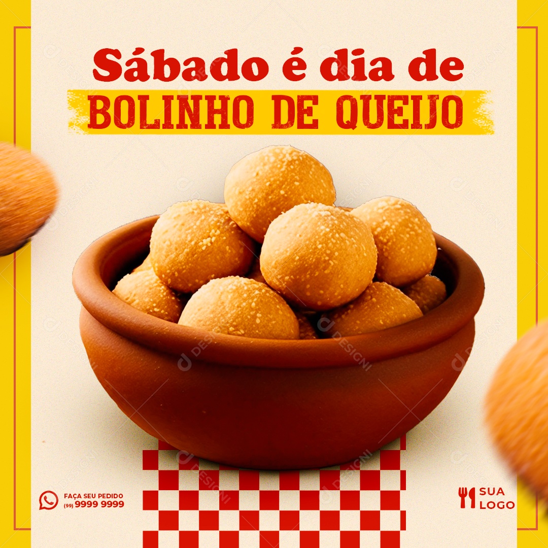 Social Media Sábado E Dia De Bolinho De Queijo PSD Editavel