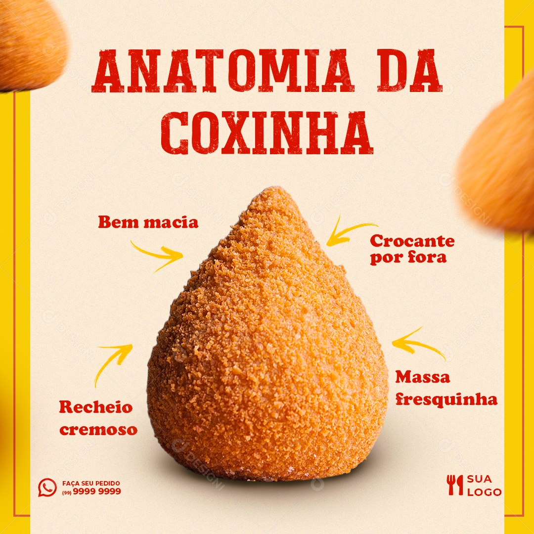 Social Media Lanchonete Anatomia Da Coxinha PSD Editavel