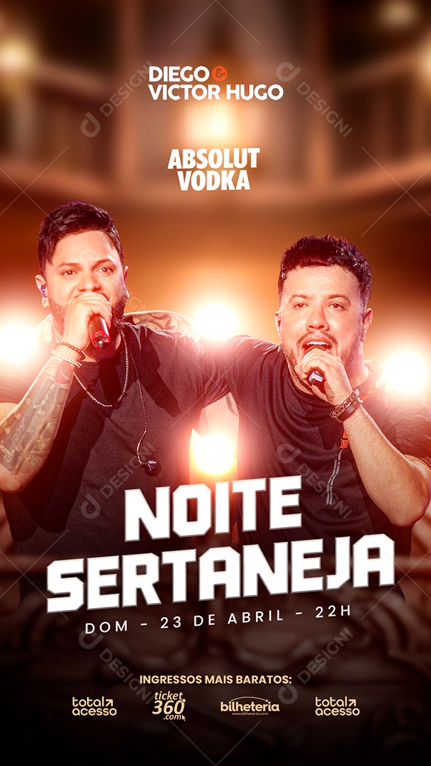 Story Noite Sertaneja Flyer Diego & Victor Hugo Social Media PSD Editável