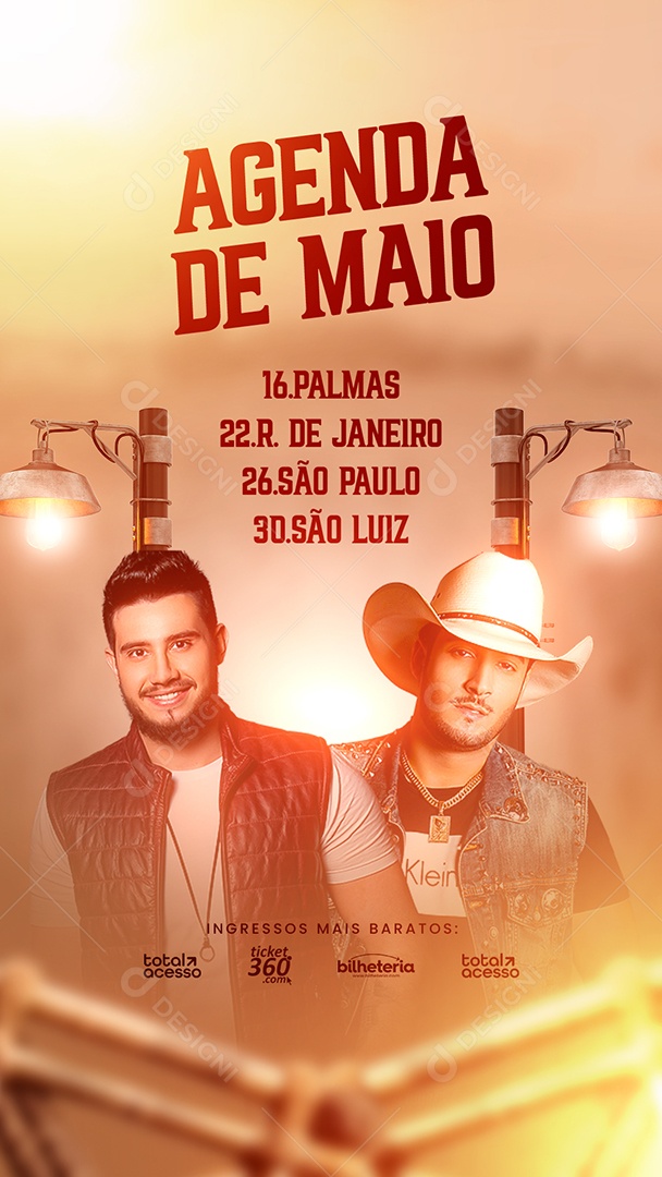 Story Agenda De Maio Flyer Bruno & Barreto Social Media PSD Editável