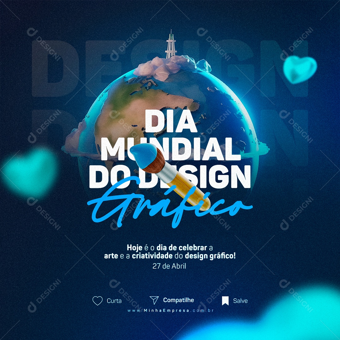 Social Media Dia Mundial Do Designer Gráfico 27 De Abril PSD Editável