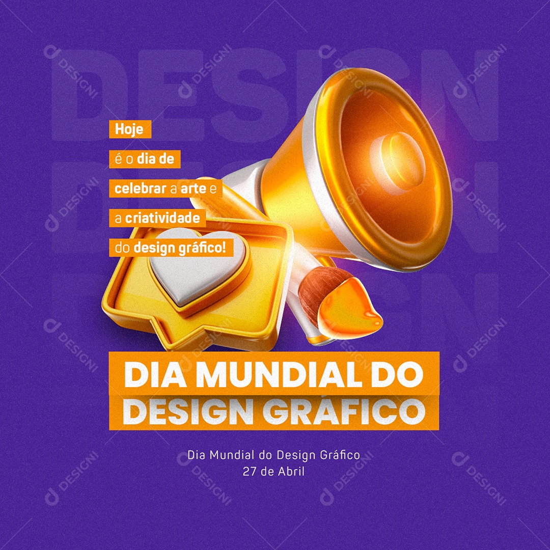 Hoje é o Dia De Celebrar a Arte e a Criatividade do Design Gráfico Dia Mundial Do Designer Gráfico Social Media PSD Editável