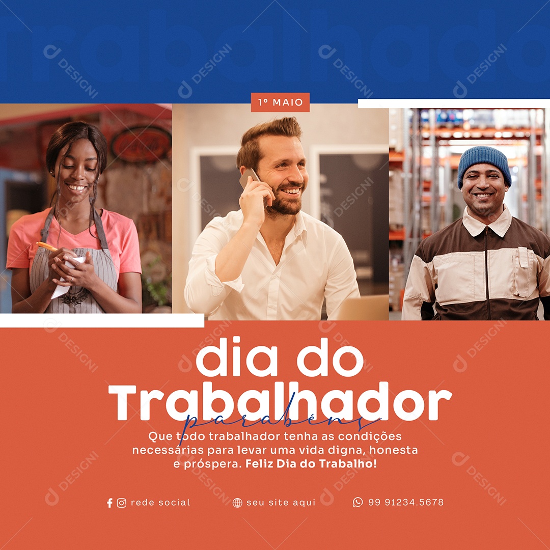 Social Media Dia Do Trabalhador Honesta E Prospera PSD Editável