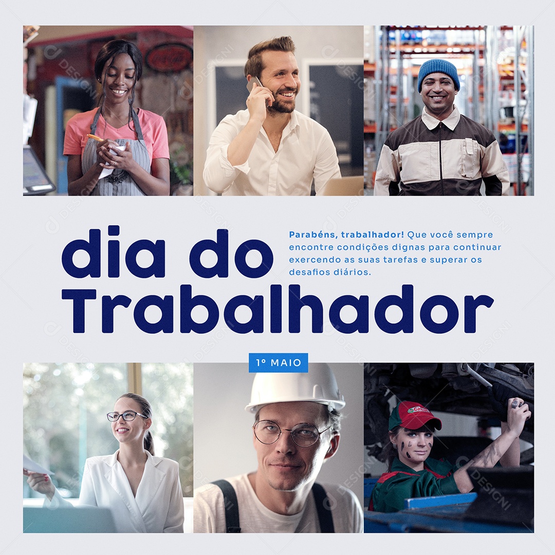 Social Media Dia Do Trabalhador Desafios Diários PSD Editavel