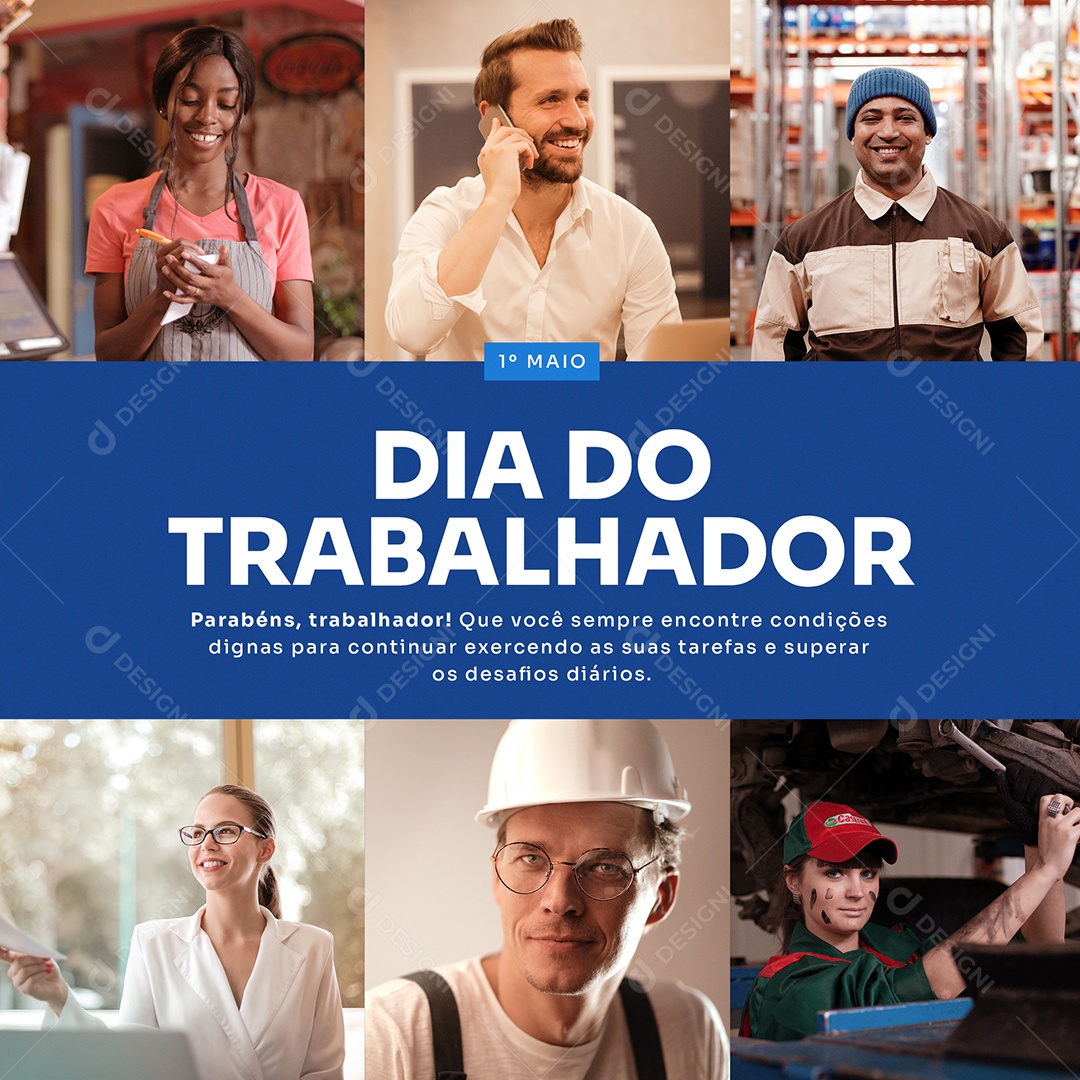 Social Media Dia Do Trabalhador Desafios Diários PSD Editavel