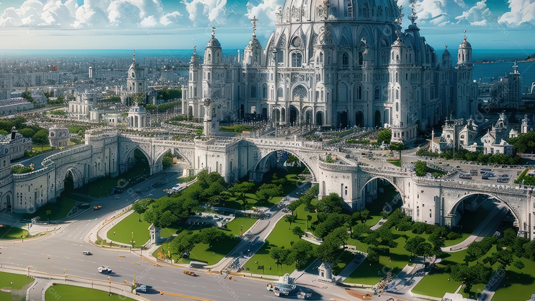 Linda imagem realista de igreja.