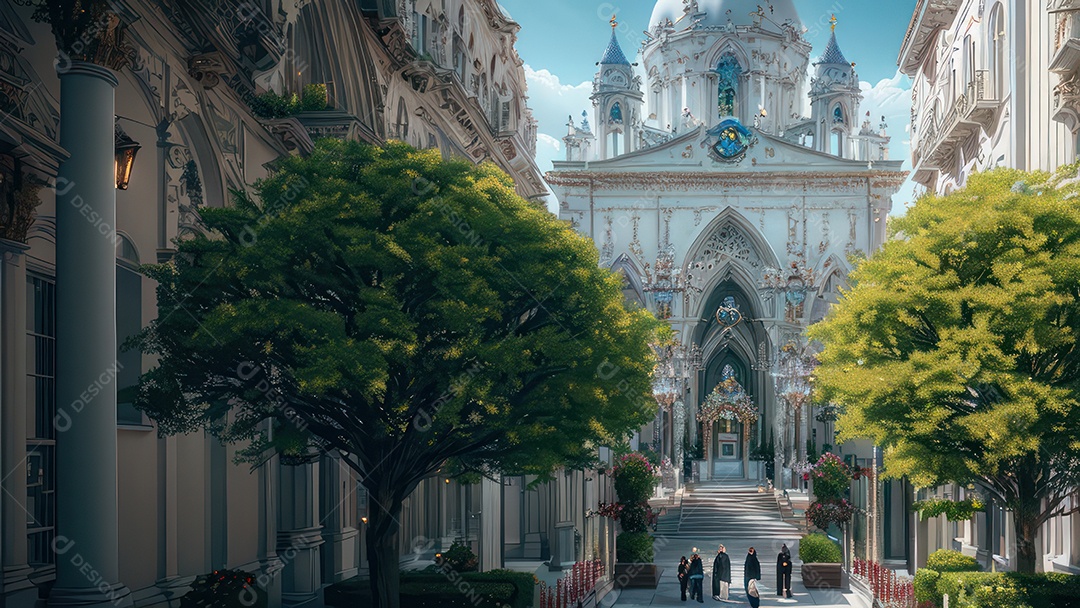 Linda imagem realista de igreja.