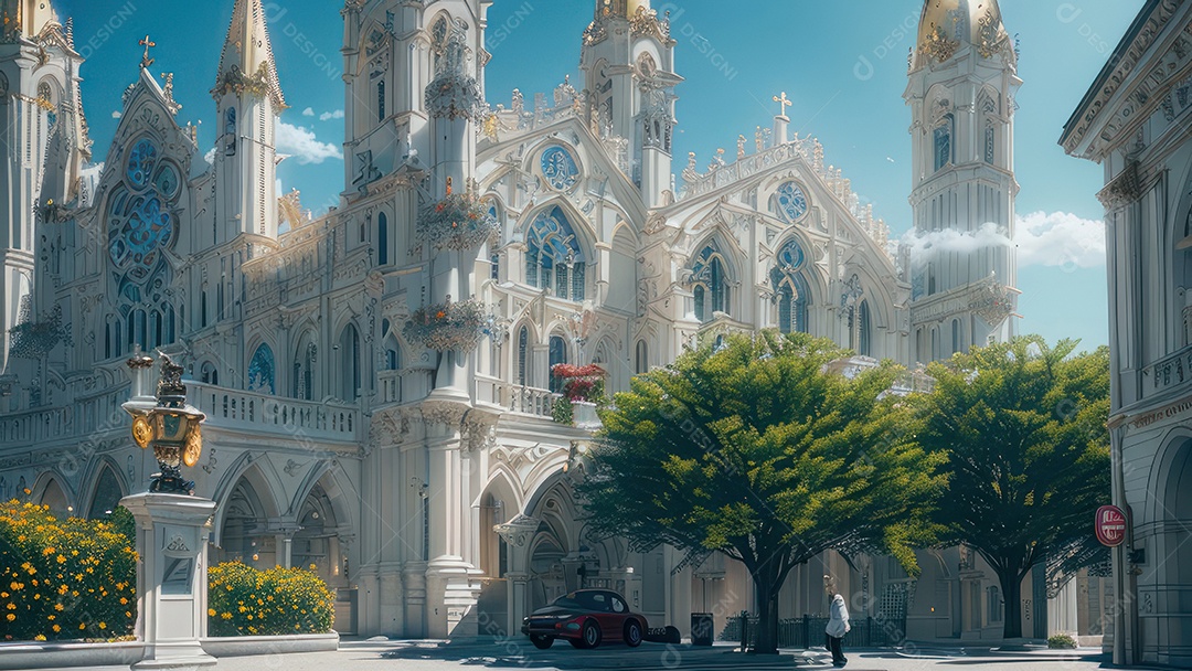 Linda imagem realista de igreja.